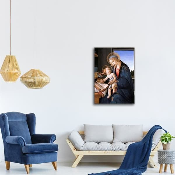 Legendarte - Målning, tryck på duk - Madonna Ur boken Sandro Botticelli cm. 40x60