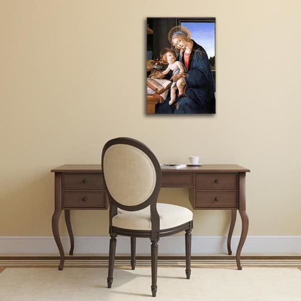 Legendarte - Målning, tryck på duk - Madonna Ur boken Sandro Botticelli cm. 40x60