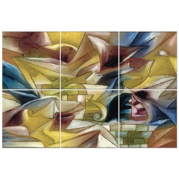 Legendarte - Tropical Garden Multi Panel Målning - Paul Klee cm. 100x150 (6 paneler)