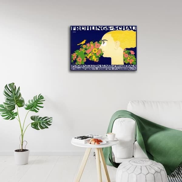 Legendarte - Vintage Spring Fair Reklamaffisch - Målning, tryck på duk cm. 50x70