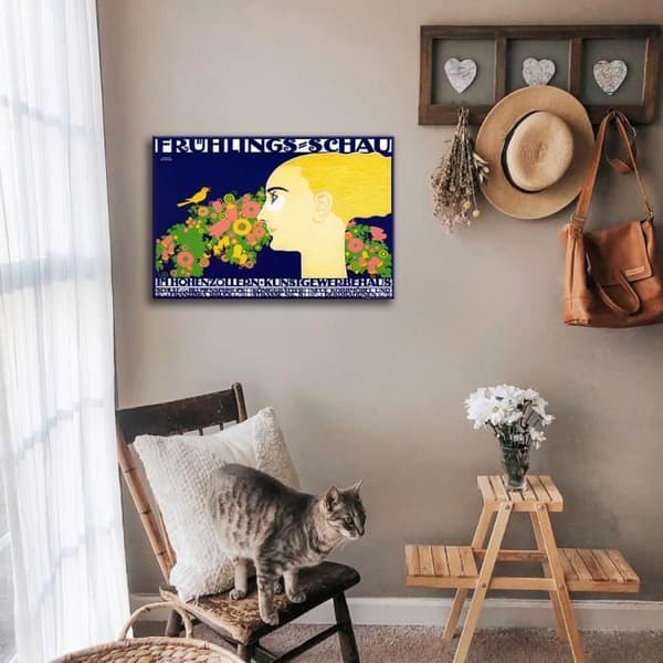 Legendarte - Vintage Spring Fair Reklamaffisch - Målning, tryck på duk cm. 50x70
