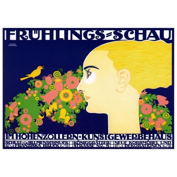 Legendarte - Vintage Spring Fair Reklamaffisch - Målning, tryck på duk cm. 50x70
