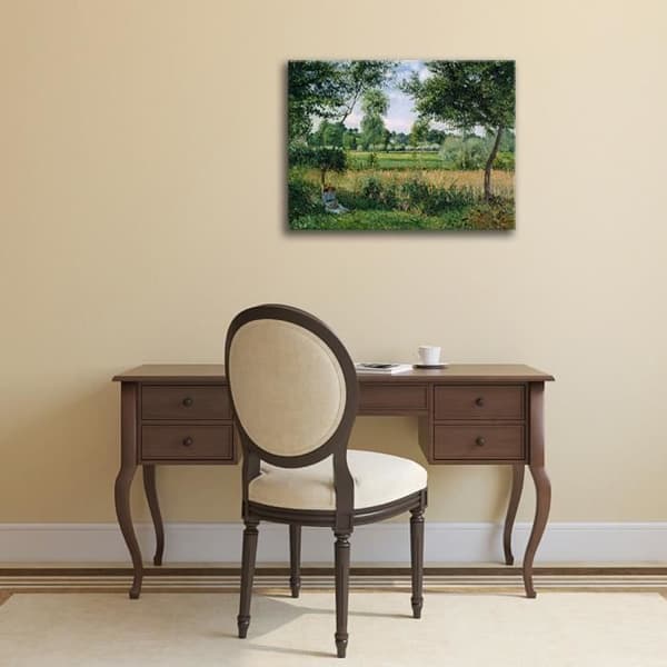Legendarte - Målning, Tryck på duk - Effekt av solljus på morgonen, Éragny - Camille Pissarro cm. 60x80