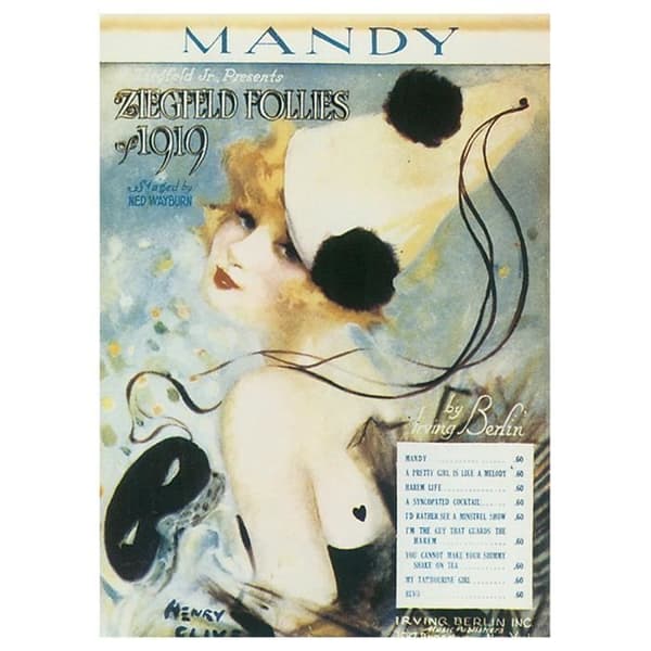 Legendarte - Vintage Music Cover Mandy (Ziegfeld Follies 191) - Målning, Tryck på duk cm. 50x70