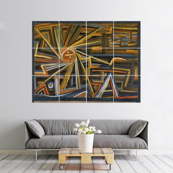 Legendarte - Multi Panel Painting Radiation and Rotation - Paul Klee cm. 150x200 (12 paneler)