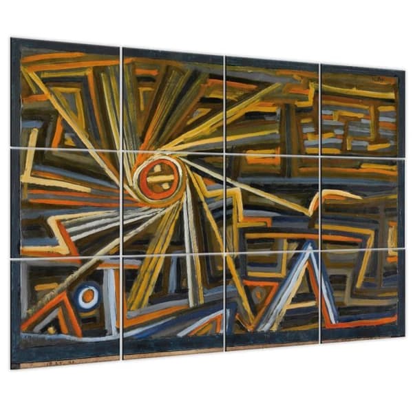 Legendarte - Multi Panel Painting Radiation and Rotation - Paul Klee cm. 150x200 (12 paneler)