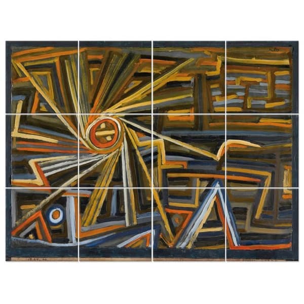 Legendarte - Multi Panel Painting Radiation and Rotation - Paul Klee cm. 150x200 (12 paneler)