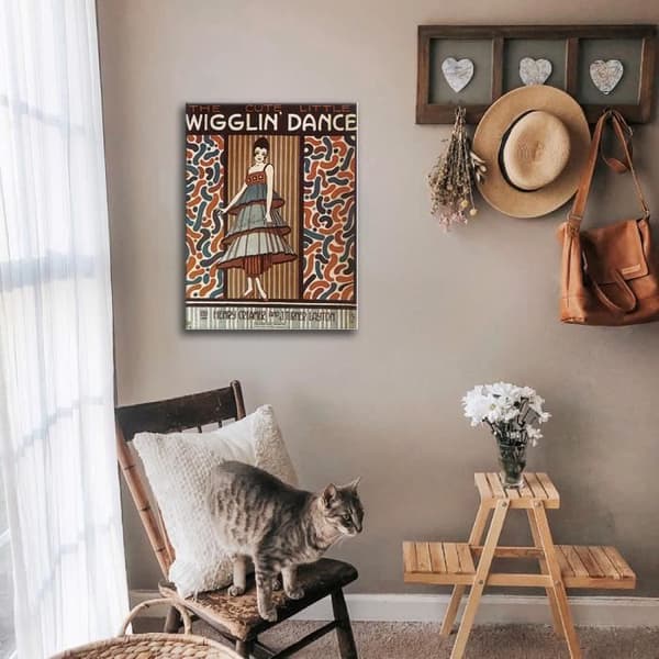 Legendarte - Vintage Music Cover The Cute Little Wigglin' Dance - Målning, Canvastavla cm. 50x70