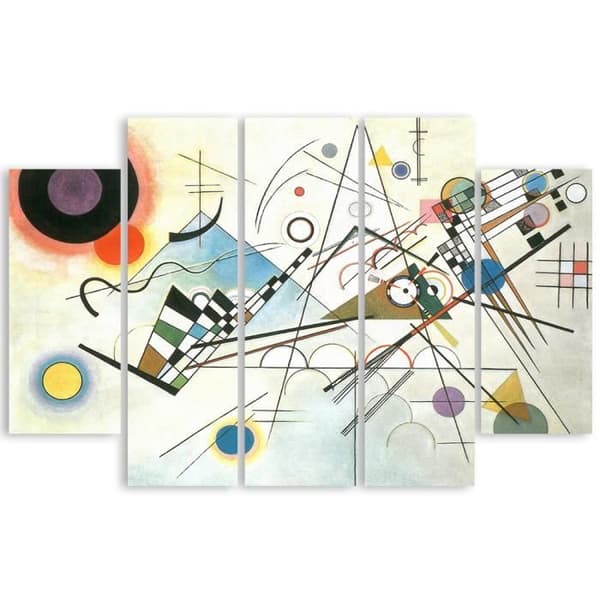 Målning, tryck på duk - Komposition VIII Wassily Kandinsky cm. 150x100 Typ A2 (5 paneler)