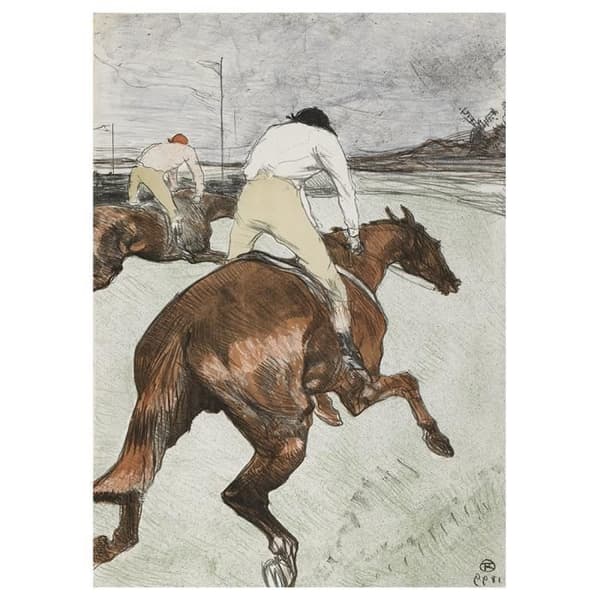Legendarte - Målning, tryck på duk - Jockeyn - Henri de Toulouse Lautrec cm. 50x70