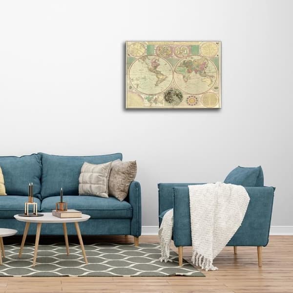 Legendarte - Målning, Tryck på duk - Kartografi - Gammal karta nr 59 cm. 40x50