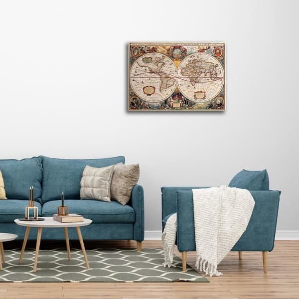 Legendarte - Målning, Tryck på duk - Kartografi - Gammal karta nr 42 cm. 40x50