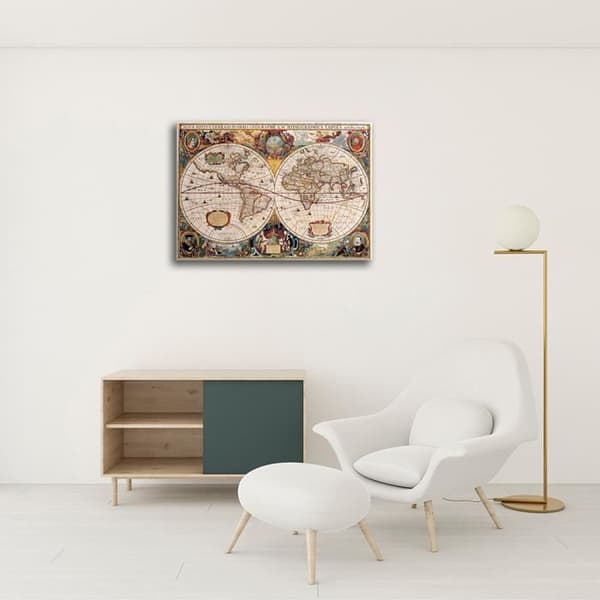 Legendarte - Målning, Tryck på duk - Kartografi - Gammal karta nr 42 cm. 40x50