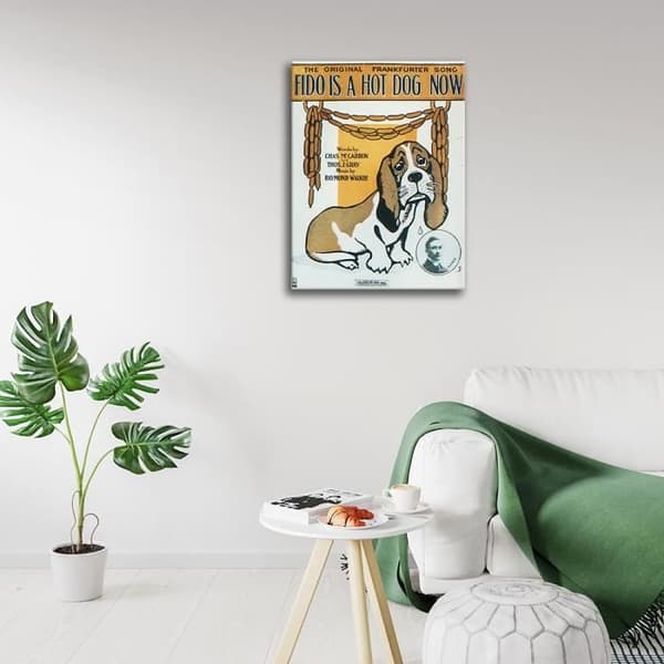 Legendarte - Vintage Music Cover Fido Is A Hot Dog Now - Målning, Canvastryck cm. 50x70