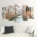Miniatyrbild 3 av 4: Legendarte - Målning, Tryck på duk - Bro över kanalen i Venedig cm. 150x100 (5 paneler)