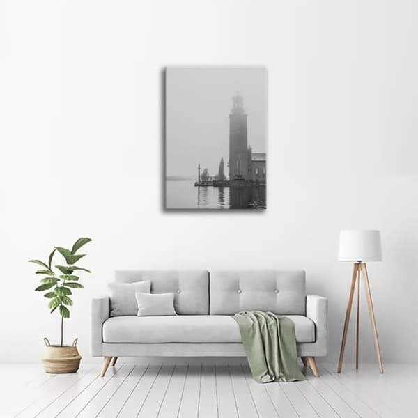 Legendarte - Målning, Tryck på duk - Klocktorn på vattnet cm. 60x90