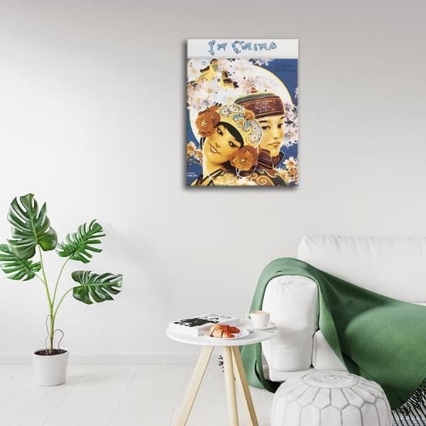 Legendarte - Vintage Music Cover In China - Målning, Canvastavla cm. 50x70