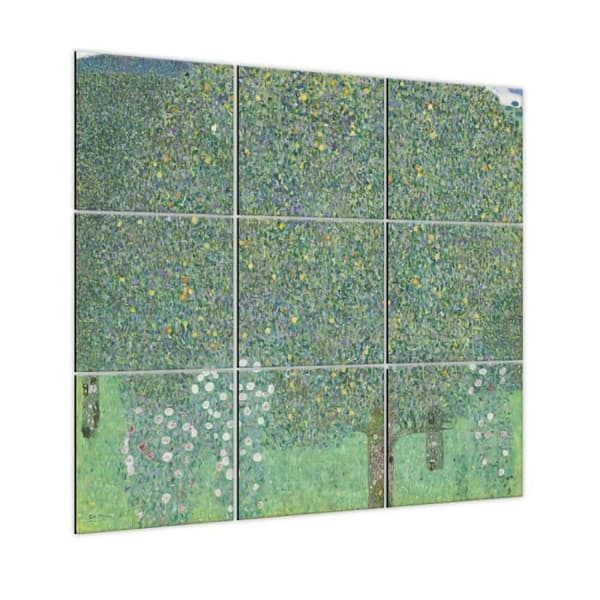 Legendarte - Flerpanelsmålning Rosenbuskar under träden - Gustav Klimt cm. 150x150 (9 paneler)