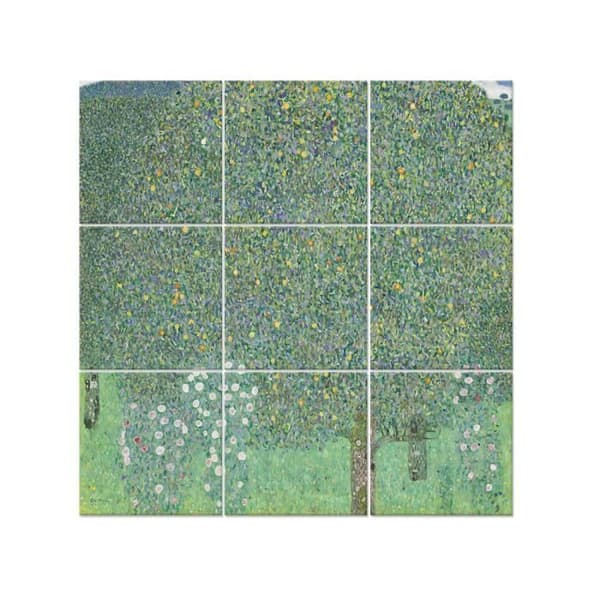 Legendarte - Flerpanelsmålning Rosenbuskar under träden - Gustav Klimt cm. 150x150 (9 paneler)