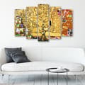 Miniatyrbild 3 av 4: Målning, tryck på duk - Livets träd Gustav Klimt cm. 150x100 Typ A1 (5 paneler)