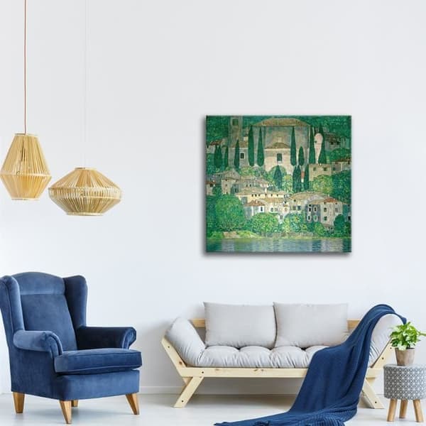 Legendarte - Målning, tryck på duk - Church Of Cassone Gustav Klimt cm. 50x50