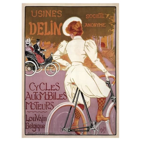 Legendarte - Vintage reklamaffisch Usines Delin - Målning, tryck på duk cm. 50x70