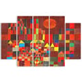 Miniatyrbild 1 av 4: Målning, tryck på duk - Burg Und Sonne (Slott och sol) Paul Klee cm. 150x100 Typ A2 (5 paneler)