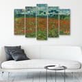 Miniatyrbild 3 av 4: Målning, tryck på duk - Vallmofältet Vincent Van Gogh cm. 150x100 Typ A1 (5 paneler)