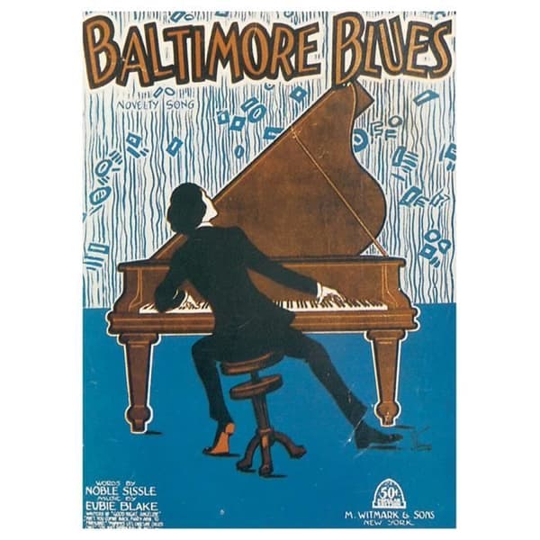 Legendarte - Vintage Baltimore Blues Music Cover - Målning, Canvastryck cm. 50x70