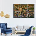 Miniatyrbild 3 av 4: Legendarte - Multi Panel Painting Radiation and Rotation - Paul Klee cm. 100x150 (6 paneler)