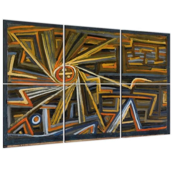 Legendarte - Multi Panel Painting Radiation and Rotation - Paul Klee cm. 100x150 (6 paneler)