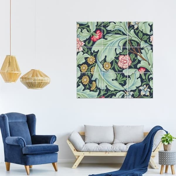 Legendarte - Flerpanelsmålning Blomtapeter - William Morris cm. 150x150 (9 paneler)