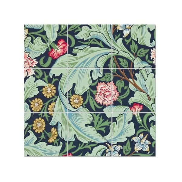 Legendarte - Flerpanelsmålning Blomtapeter - William Morris cm. 150x150 (9 paneler)