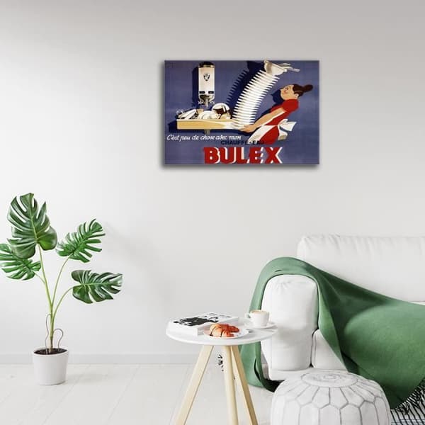 Legendarte - Vintage Bulex reklamaffisch - Vattenuppvärmning - Målning, Canvastryck cm. 50x70