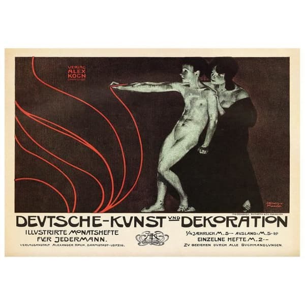 Legendarte - Vintage reklamaffisch Deutsche Kunst Und Dekoration - Målning, tryck på duk cm. 50x70