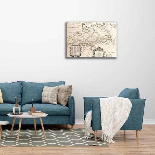 Legendarte - Målning, Tryck på duk - Kartografi - Gammal karta nr 11 cm. 40x50