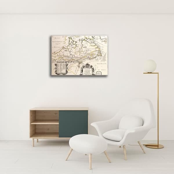 Legendarte - Målning, Tryck på duk - Kartografi - Gammal karta nr 11 cm. 40x50
