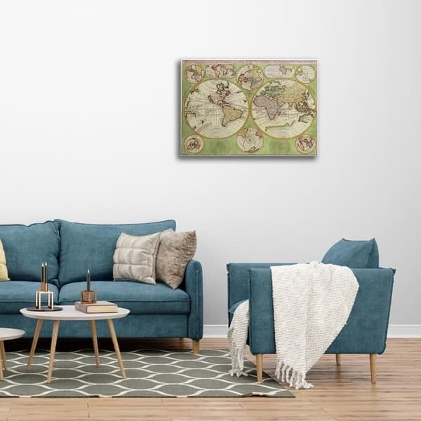 Legendarte - Målning, Tryck på duk - Kartografi - Gammal karta nr 44 cm. 40x50