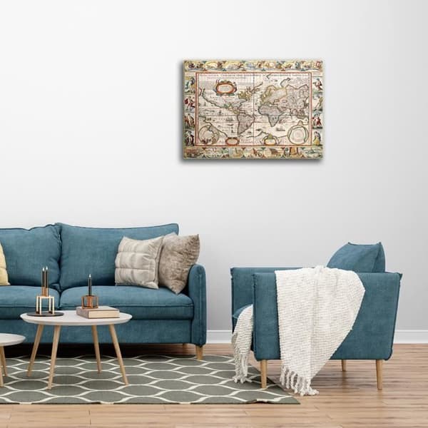 Legendarte - Målning, Tryck på duk - Kartografi - Gammal karta nr 31 cm. 40x50