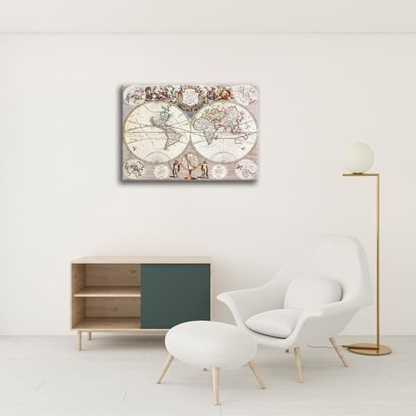 Legendarte - Målning, Tryck på duk - Kartografi - Gammal karta nr 54 cm. 40x50
