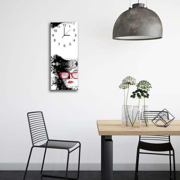 Legendarte - Väggklocka Detaljer I Rött cm. 30x90