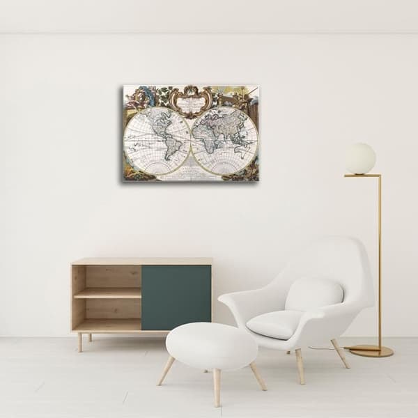Legendarte - Målning, Tryck på duk - Kartografi - Gammal karta nr 21 cm. 40x50