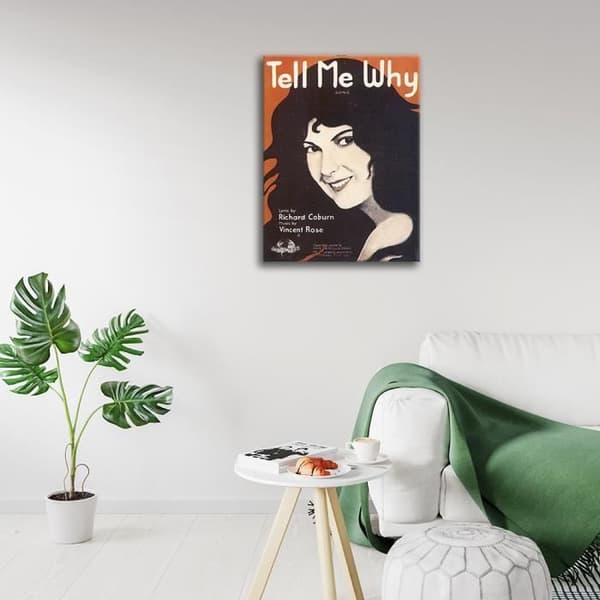 Legendarte - Tell Me Why Vintage Music Cover - Målning, Canvastryck cm. 50x70