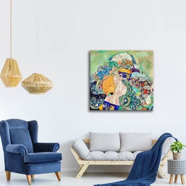 Legendarte - Målning, Tryck på duk - Baby (vagga) Gustav Klimt cm. 50x50