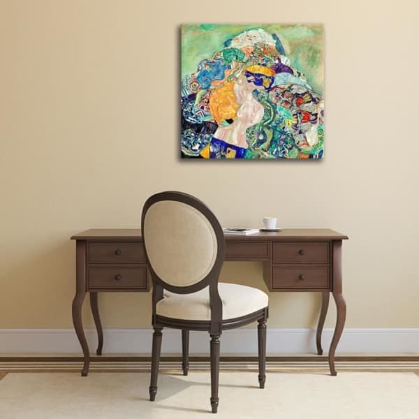 Legendarte - Målning, Tryck på duk - Baby (vagga) Gustav Klimt cm. 50x50