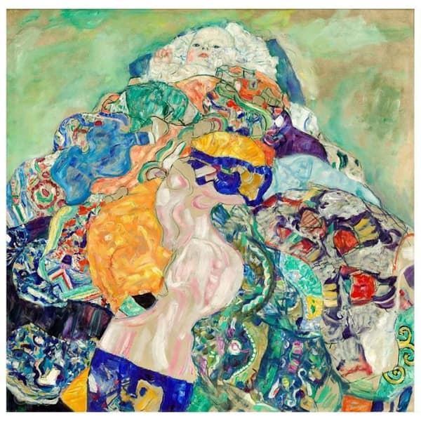 Legendarte - Målning, Tryck på duk - Baby (vagga) Gustav Klimt cm. 50x50