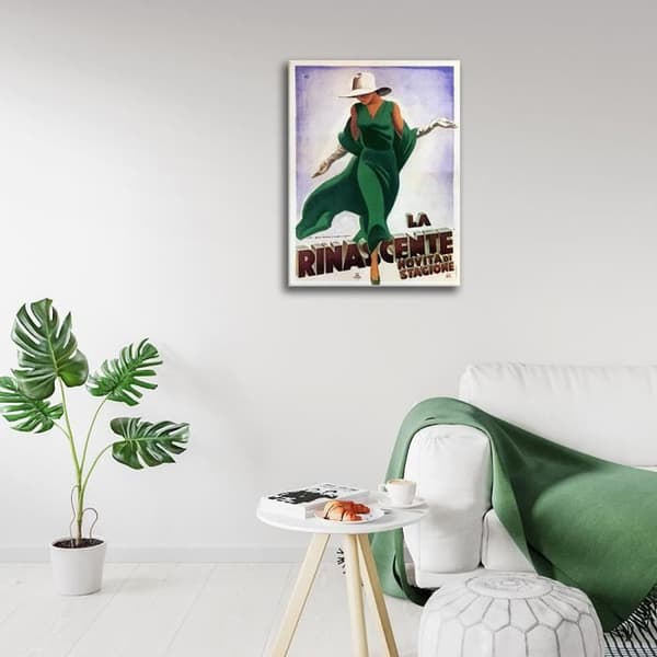Legendarte - Vintage reklamaffisch La Rinascente. Säsongsnyheter - Målning, Tryck på duk cm. 50x70