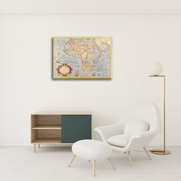 Legendarte - Målning, Tryck på duk - Kartografi - Gammal karta nr 27 cm. 40x50