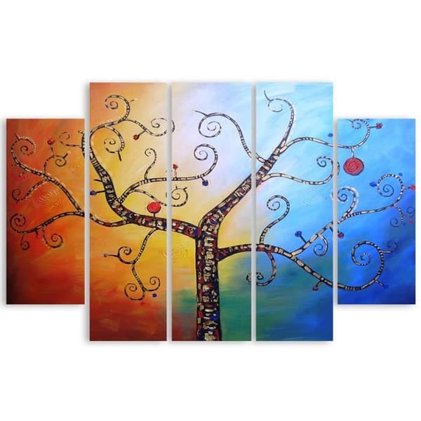 Målning, tryck på duk - Another Tree of Life cm. 150x100 Typ A2 (5 paneler)