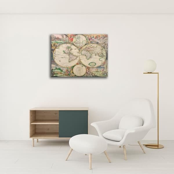 Legendarte - Målning, Tryck på duk - Kartografi - Gammal karta nr 69 cm. 40x50